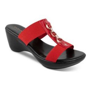 Karen Scott Pimaa Slide-on Wedge Sandals Red 9.5M